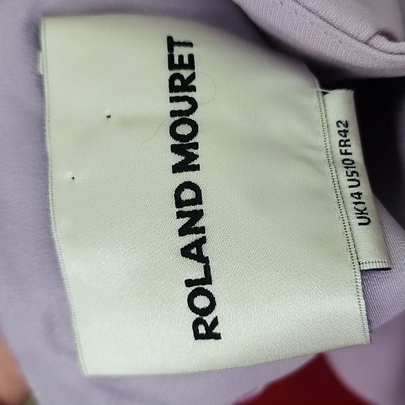 Roland Mouret Elegant Wool and Silk Lavender Sleeveless Sheath Midi Dress Sz 10 - Picture 16 of 16